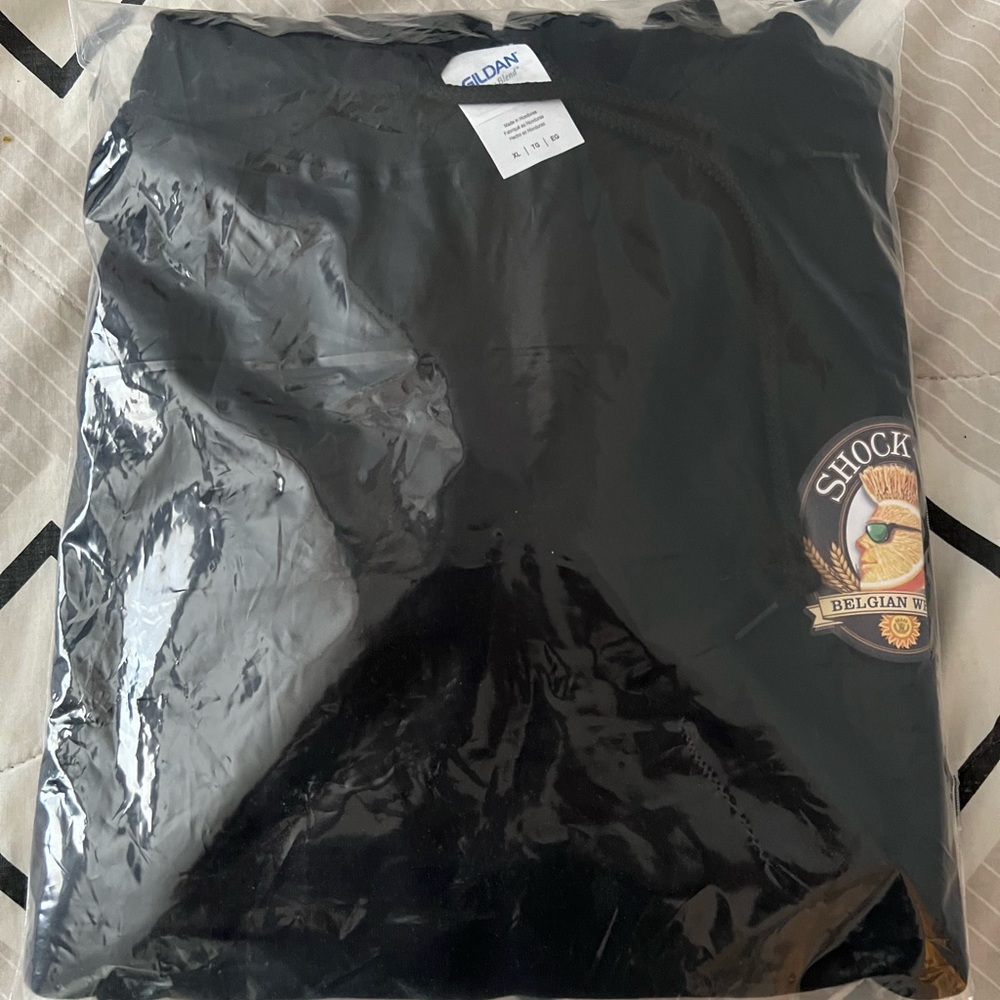 Gildan Shock Top branded Navy hooded sweatshirt never worn Sz XL